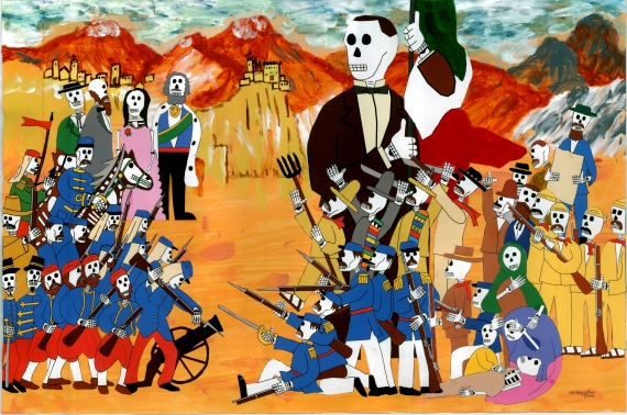 "Benito Juarez : Mexican Independence" by Carl D'Agostino. 30 x 20, mixed media on poster board. Construction 80 hours. 